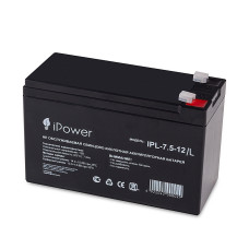 Аккумуляторная батарея IPower IPL-7.5-12/L 12В 7.5 Ач, изделие в категории Элементы питания