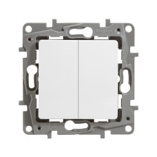 Выключатель/переключатель двухклавишный Legrand Etika 10 A 250 В белый, оборудование в категории Электроустановочные изделия
