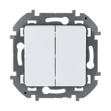 Выключатель двухклавишный Legrand Inspiria 673620 10 AX 250 В белый, Электроустановочные изделия наличие в г. Павлодар