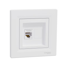 Розетка компьютерная SE EPH4300121 Asfora RJ45 кат. 5e в сборе белый, Asfora с доставкой (нейтрально, не коммерция)