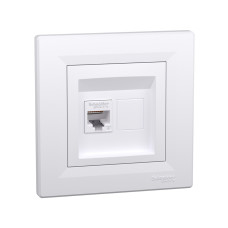 Розетка компьютерная SE EPH4700121 Asfora RJ45 кат. 6 в сборе белый, все Asfora