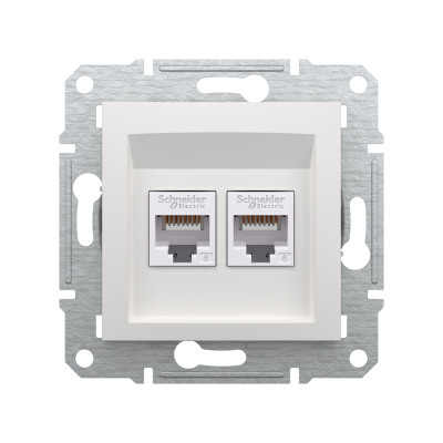 Розетка двойная компьютерная SE EPH4870121 Asfora RJ45 кат. 6 механизм белый