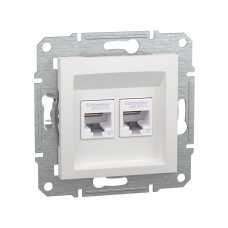 Розетка двойная компьютерная SE EPH4870121 Asfora RJ45 кат. 6 механизм белый, Asfora в наличии