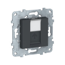 Розетка RJ45 SE NU541154 Unica New одиночная категория 5е UTP антрацит, обзор Электроустановочные изделия