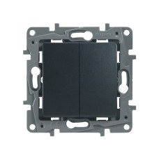 Переключатель двухклавишный Legrand 672612 Etika 10 A 250 В антрацит, Электроустановочные изделия с доставкой (нейтрально, не коммерция)