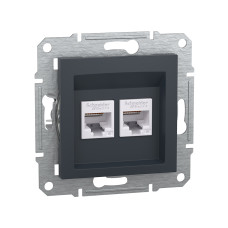 Розетка компьютерная двойная SE EPH4800171 Asfora RJ45 кат. 6 механизм антрацит, страница Asfora