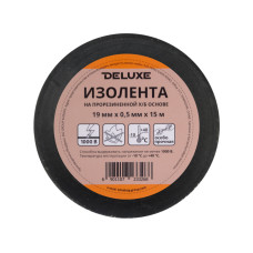 Изолента Deluxe ХБ 80 гр 19 мм x 0,5 мм длина 15м чёрная, рубрика Щитовое монтажное оборудование и расходные материалы, г. Павлодар
