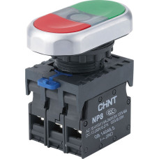 Двойная кнопка CHINT NP8-11SD 1НО+1НЗ красная AC110В-220В(LED) IP65, раздел Светосигнальная аппаратура и Реле управления