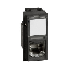 Розетка компьютерная механизм Bticino KG4279C6 Living Now RJ45 cat.6e UTP 1 модуль черный, все Bticino