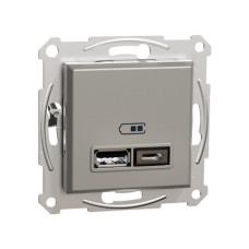 Розетка USB SE EPH2700369 Asfora A+С 2,4А механизм бронза, серия Asfora