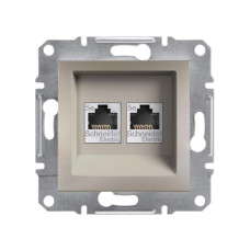 Розетка компьютерная двойная SE EPH4400169 Asfora RJ45 кат.5e механизм бронза, изделие в категории Asfora