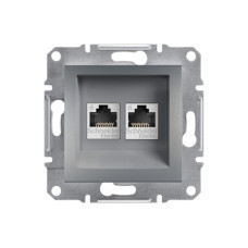 Розетка компьютерная двойная SE EPH4800162 Asfora RJ45 кат.6e механизм сталь, рубрика Asfora, г. Павлодар