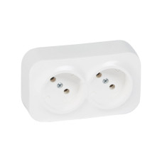 Розетка двойная без зк Legrand Forix 16A 250В IP20 накладная белый, все Электроустановочные изделия