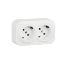 Розетка двойная с зк Legrand Forix 16A 250В IP20 накладная белый, Электроустановочные изделия подбор
