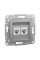 Розетка компьютерная двойная SE EPH4400161 Asfora RJ45 кат.5e механизм алюминий