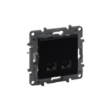 Информационная розетка двойная Niloe Step 2хRJ45 Кат.5e UTP Чёрный, Niloe ассортимент