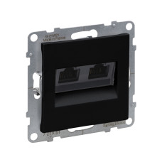 Информационная розетка двойная Suno RJ45 Кат.5e UTP Антрацит, Suno ассортимент