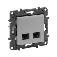 Информационная розетка двойная Niloe Step 2хRJ45 Кат.5e UTP Алюминий, Niloe ассортимент