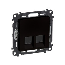 Информационная розетка двойная Legrand Valena Life RJ45 Кат.6 UTP с лиц. пан. антрацит, изделие в категории Электроустановочные изделия