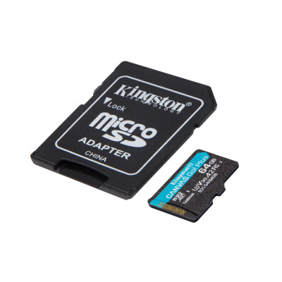 Карта памяти Kingston SDCG4/64GB Canvas Go Plus A2 U3 V30 64GB