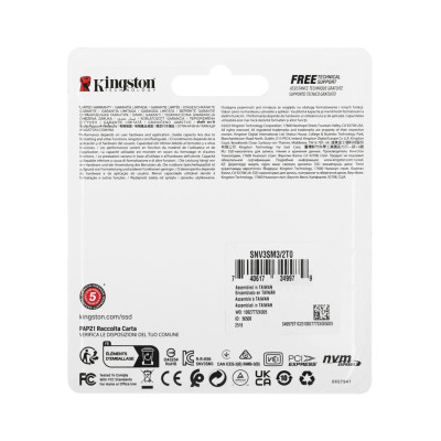 Твердотельный накопитель SSD Kingston SNV3SM3/2T0 2TB Mini M.2 2230 PCIe Gen4 x4