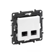 Информационная розетка двойная Niloe Step 2хRJ45 Кат.6 UTP Белый new, ассортимент в Niloe