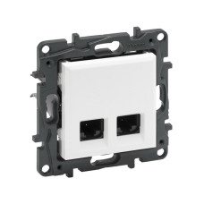 Информационная розетка двойная Niloe Step 2хRJ45 Кат.5e UTP Белый new, ассортимент в Niloe