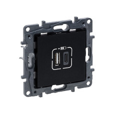 Розетка USB Niloe Step Тип А+C 12Вт+15Вт 5В Чёрный new, все Niloe